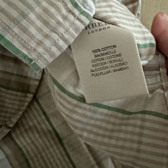 Burberry men’s beige checkered button down shirt - Picture 3 of 5